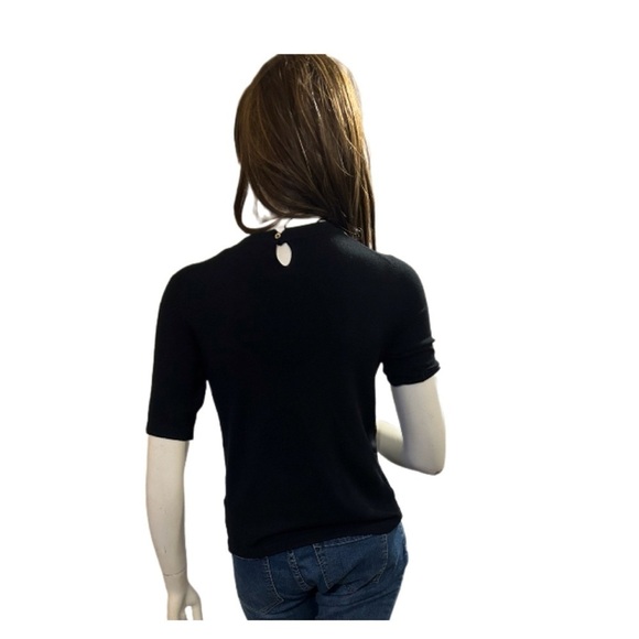 Zara Black Crew Neck Top, NWOT - Picture 3 of 4